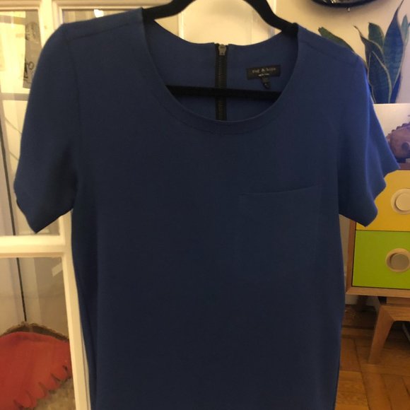 Rag & Bone T Shirt with Pocket & Zipper Detail - Picture 1 of 3